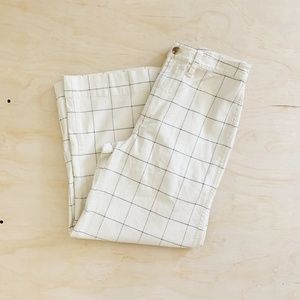 Madewell l Emmet Wide Legged Crop in Windowpane